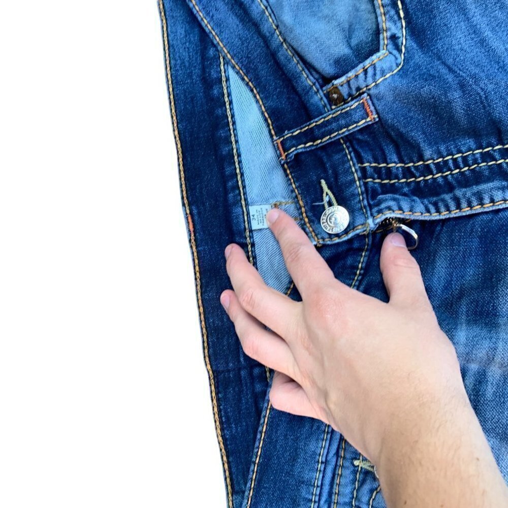 TRUE Religion Jeans Size 34 SLIM Blue - Picture 3 of 5